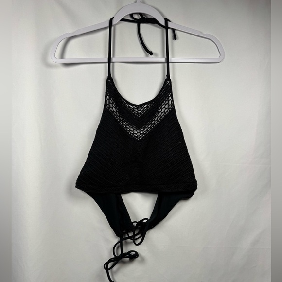 SO Black Swim Crochet Halter Top Juniors XXL NWOT - Picture 1 of 6